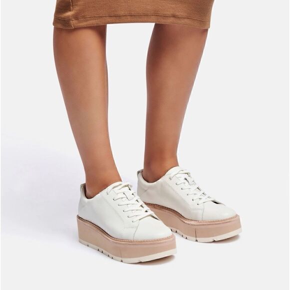 Dolce Vita Toyah Platform Sneakers in White Leather Women’s Size 9 - Picture 2 of 13